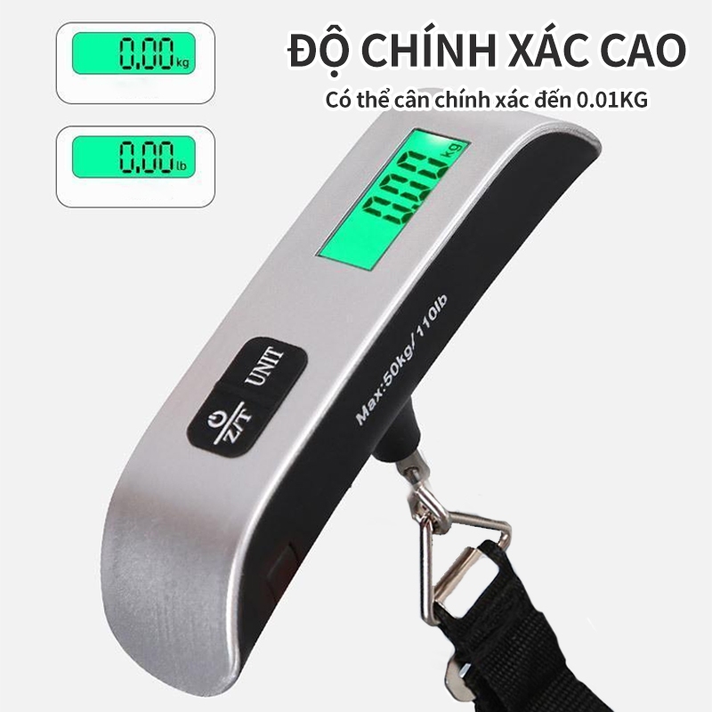 Cân Hành Lý Điện Tử ICON 50kg - Cân Treo Mini Cầm Tay, Móc Dù Bền, Cầm Êm Tay Không Hề Đau Tay
