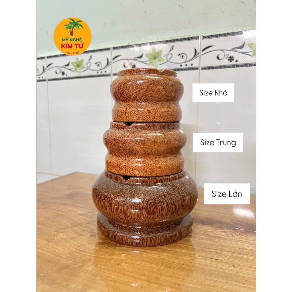[ HÀNG LOẠI 1 ] Gạt Tàn Thuốc Gỗ Dừa Cao Cấp, Giữ Bàn Sạch, Hạn Chế Mùi, Trang Trí Bàn Làm Việc, Phòng Khách Sang