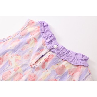 Đồ Bộ Bé Gái, Sét Áo Sát Nách Kèm Quần Ống Suông Cho Bé Thiết Kế Hoa Nổi Bật Chất Liệu Cotton Mềm