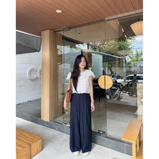 Quần denim dày form suông ống rộng Ma Vie