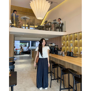 Quần denim dày form suông ống rộng Ma Vie