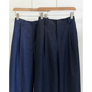 Quần denim dày form suông ống rộng Ma Vie