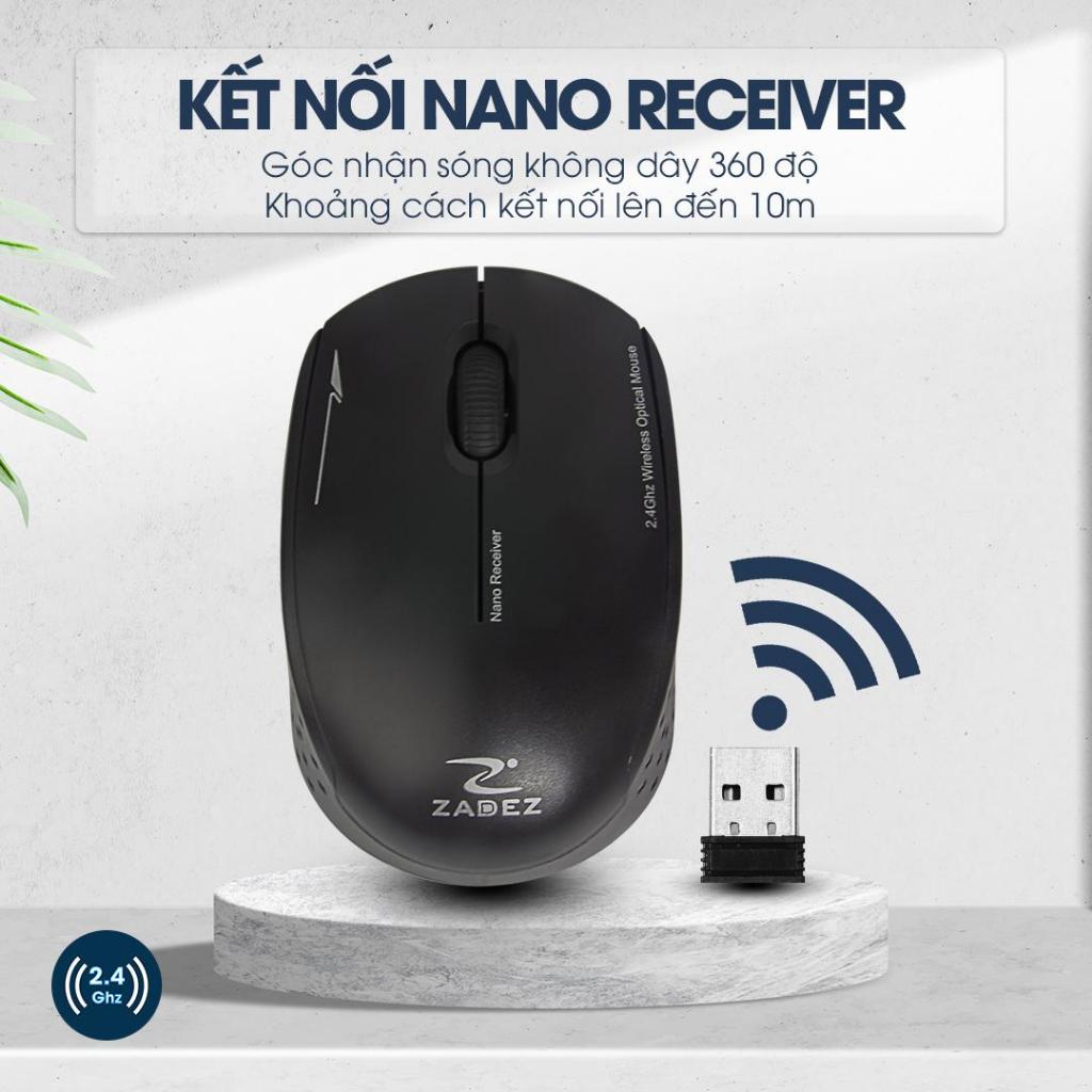 [SIÊU DEAL] Chuột Không Dây ZADEZ M-331 - Thiết Kế Ergonomic, Cảm Biến PixArt, 1200DPI, Có Nhiều Màu