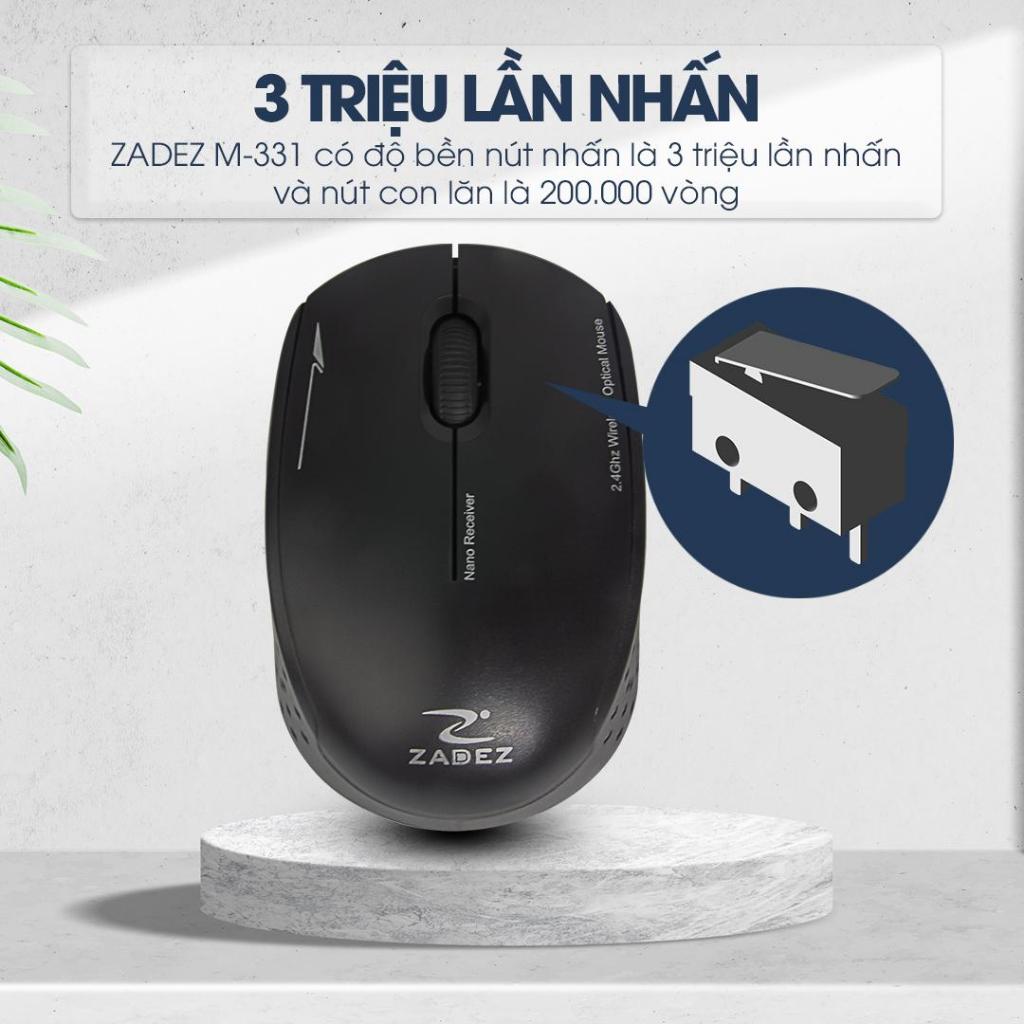 [SIÊU DEAL] Chuột Không Dây ZADEZ M-331 - Thiết Kế Ergonomic, Cảm Biến PixArt, 1200DPI, Có Nhiều Màu