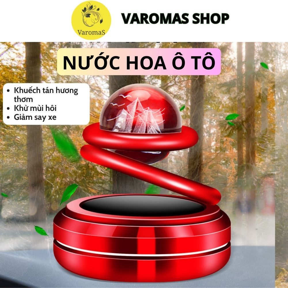 Nước Hoa Ô Tô Năng Lượng Mặt Trời HÌNH ĐỊA CẦU Varomas Sáp Thơm Ô Tô Trang Trí Phụ Kiện Xe Hơi Thông Minh KT78