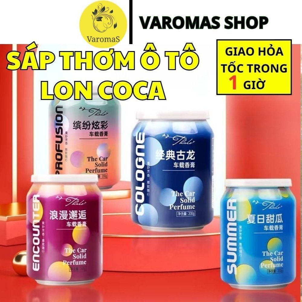 Sáp Thơm Ô Tô Varomas Hình Lon CoCa Khử Mùi Ô Tô Thanh Lọc Không Khí ST23 400G