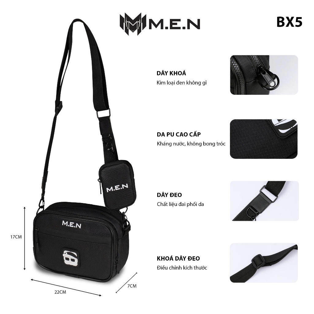 Túi đeo chéo siêu cute BX1 Men tiện ích [VIDEO THẬT]
