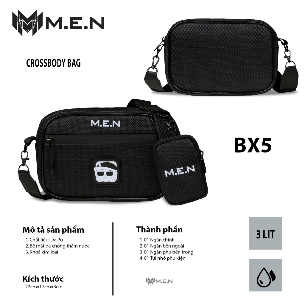 Túi đeo chéo siêu cute BX1 Men tiện ích [VIDEO THẬT]