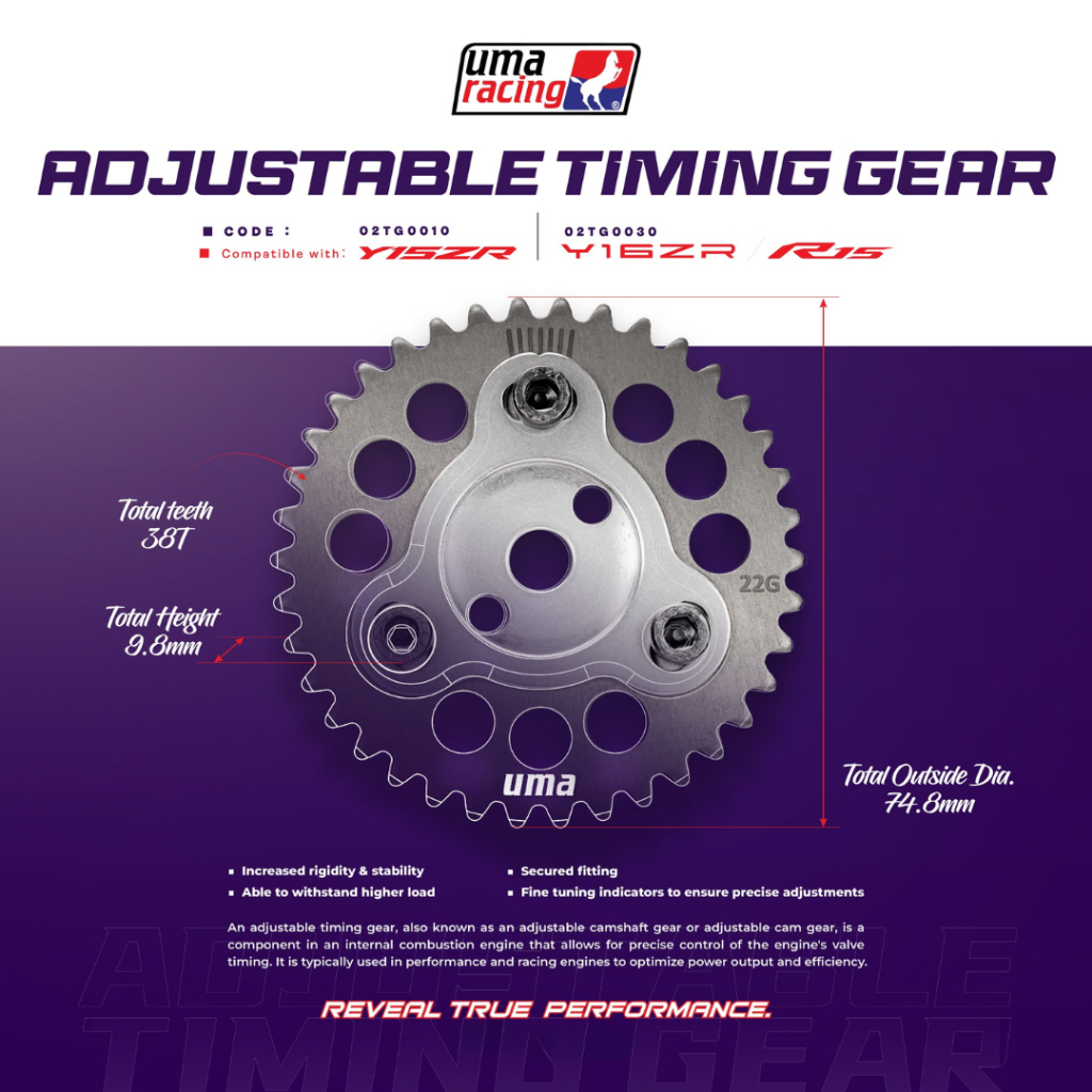Nhông Cam, Bánh Cam UMA Racing Cho Exciter 150/155/ Honda Dream – Tăng Tốc Mượt, Chạy Êm