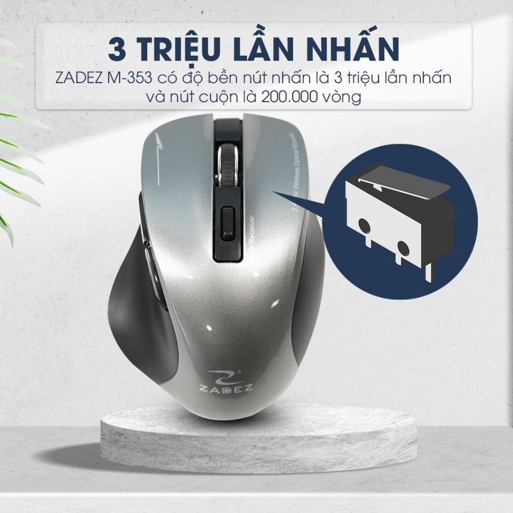 Chuột Không Dây ZADEZ M-353G - 1600DPI, Cảm Biến PixArt