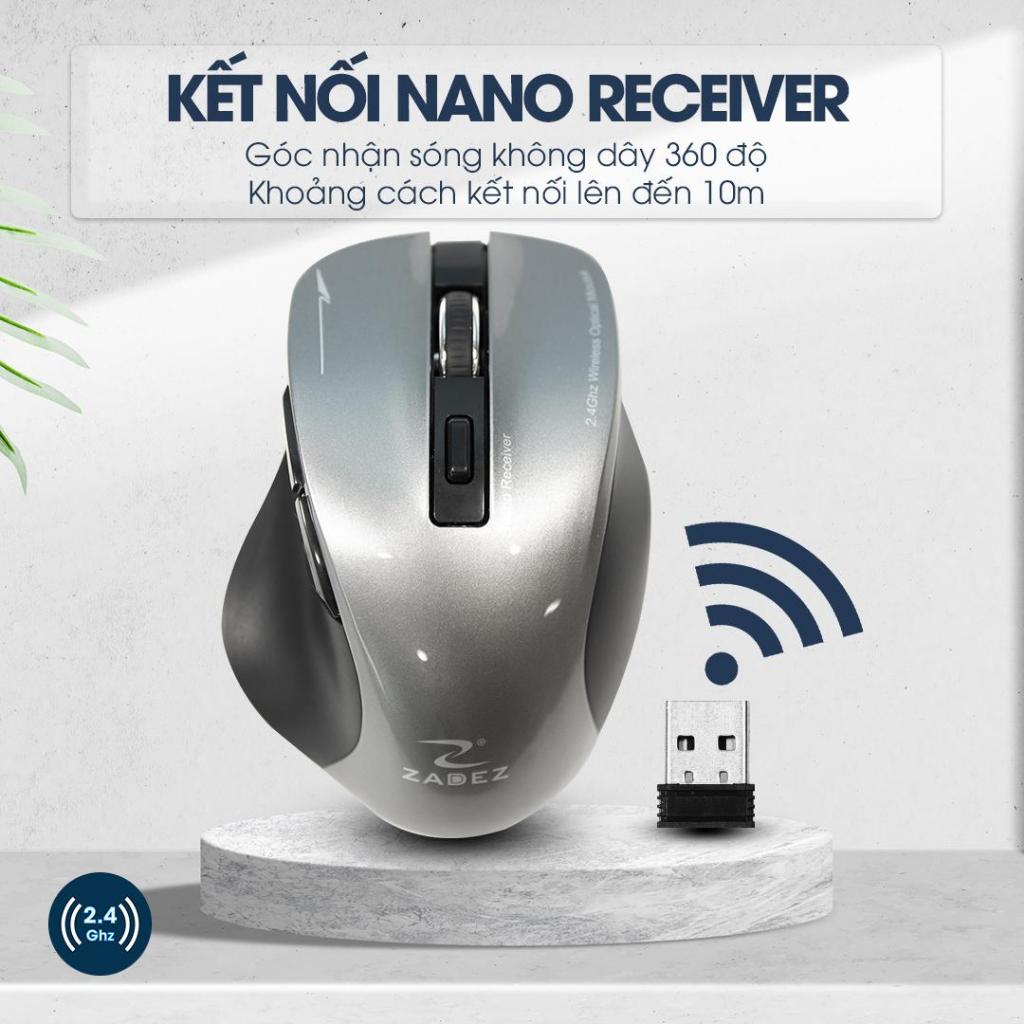 Chuột Không Dây ZADEZ M-353G - 1600DPI, Cảm Biến PixArt