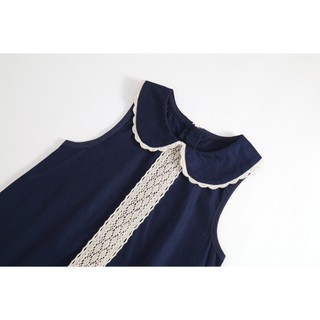 Váy Cho Bé Gái, Váy Sát Nách Cho Bé Thiết Kế Tiểu Thư Cổ Bèo Phối Ren Chất Liệu Cotton Mềm Mịn
