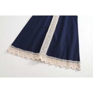 Váy Cho Bé Gái, Váy Sát Nách Cho Bé Thiết Kế Tiểu Thư Cổ Bèo Phối Ren Chất Liệu Cotton Mềm Mịn