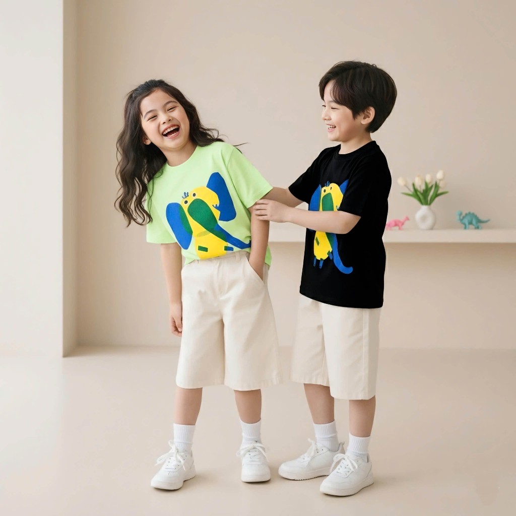Áo Thun Trẻ Em Mirage Voi Tai Xanh Dễ Thương Chất 100% Cotton Cao Cấp.