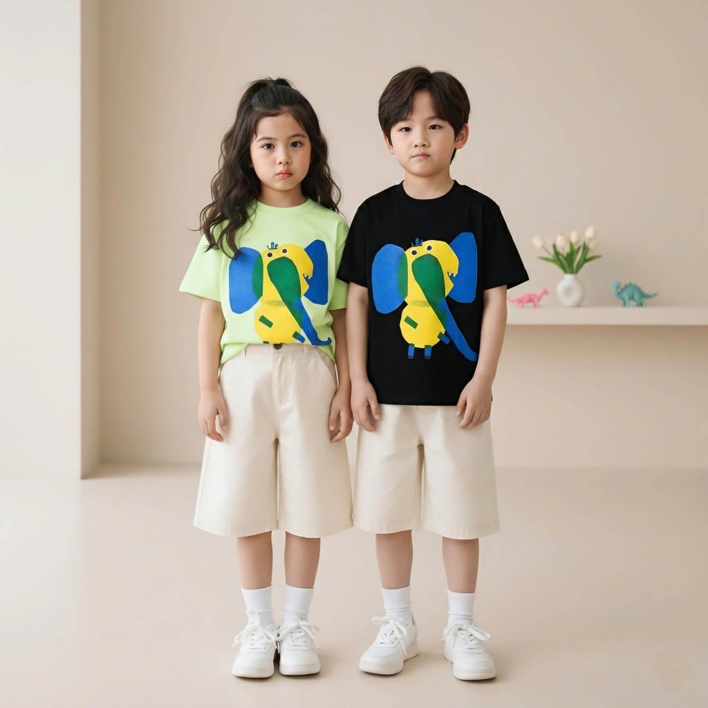 Áo Thun Trẻ Em Mirage Voi Tai Xanh Dễ Thương Chất 100% Cotton Cao Cấp.