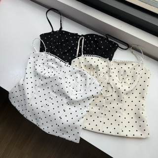 Cami Top | Áo 2 dây chấm bi phối lưng chun trendy | Bymintt