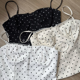 Cami Top | Áo 2 dây chấm bi phối lưng chun trendy | Bymintt