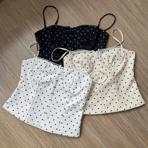 Cami Top | Áo 2 dây chấm bi phối lưng chun trendy | Bymintt