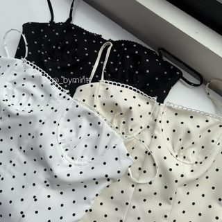 Cami Top | Áo 2 dây chấm bi phối lưng chun trendy | Bymintt