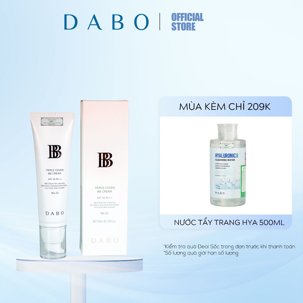 Kem nền chống nắng DABO Triple Cover BB Cream Tone Sáng 50ml – Che phủ ...