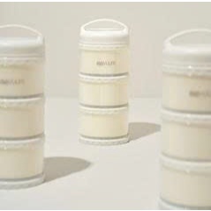 Hộp nhựa chia sữa bột 3 ngăn Moyuum cho bé 8x8x18cm, bộ trữ sữa chống ẩm Hàn Quốc