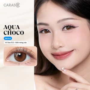 Kính áp tròng khoá ẩm 1 Ngày Màu Nâu Choco CARASE, Lens cận AQUA CHOCO