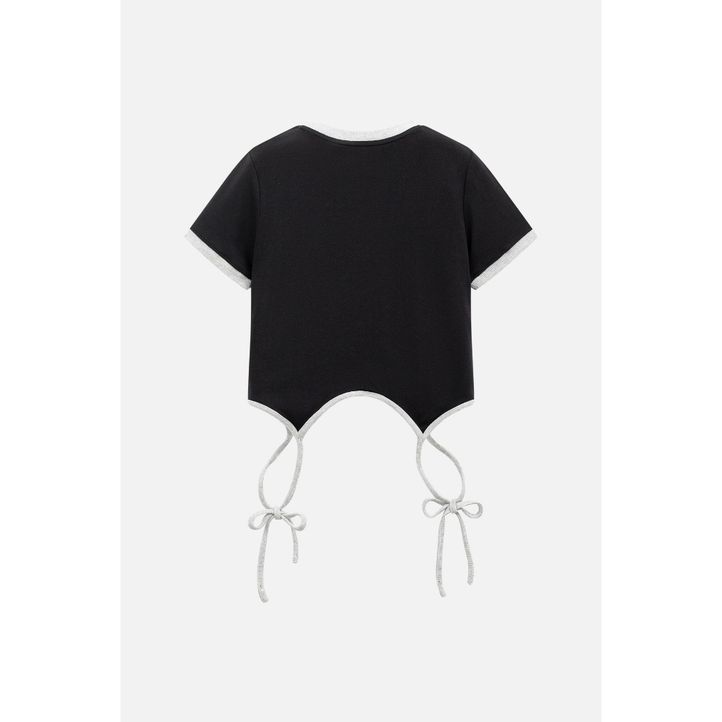 Áo baby tee BOO buộc nơ BOOLAAB chất liệu Cotton thấm hút mồ hôi, thoáng mát dễ chịu