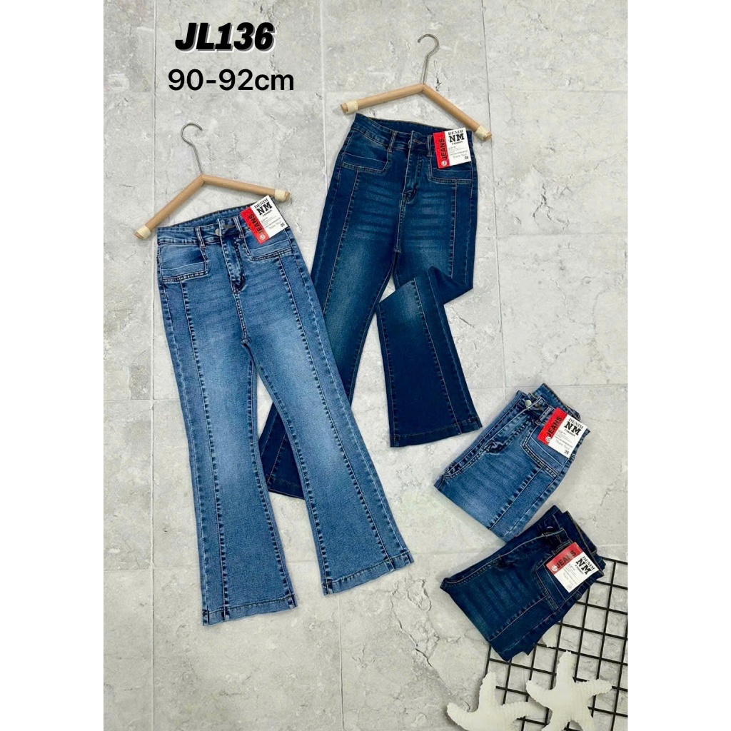 40-75kg Quần Jeans 9 Tấc Nữ Lưng Cao CO Giãn 4 Chiều