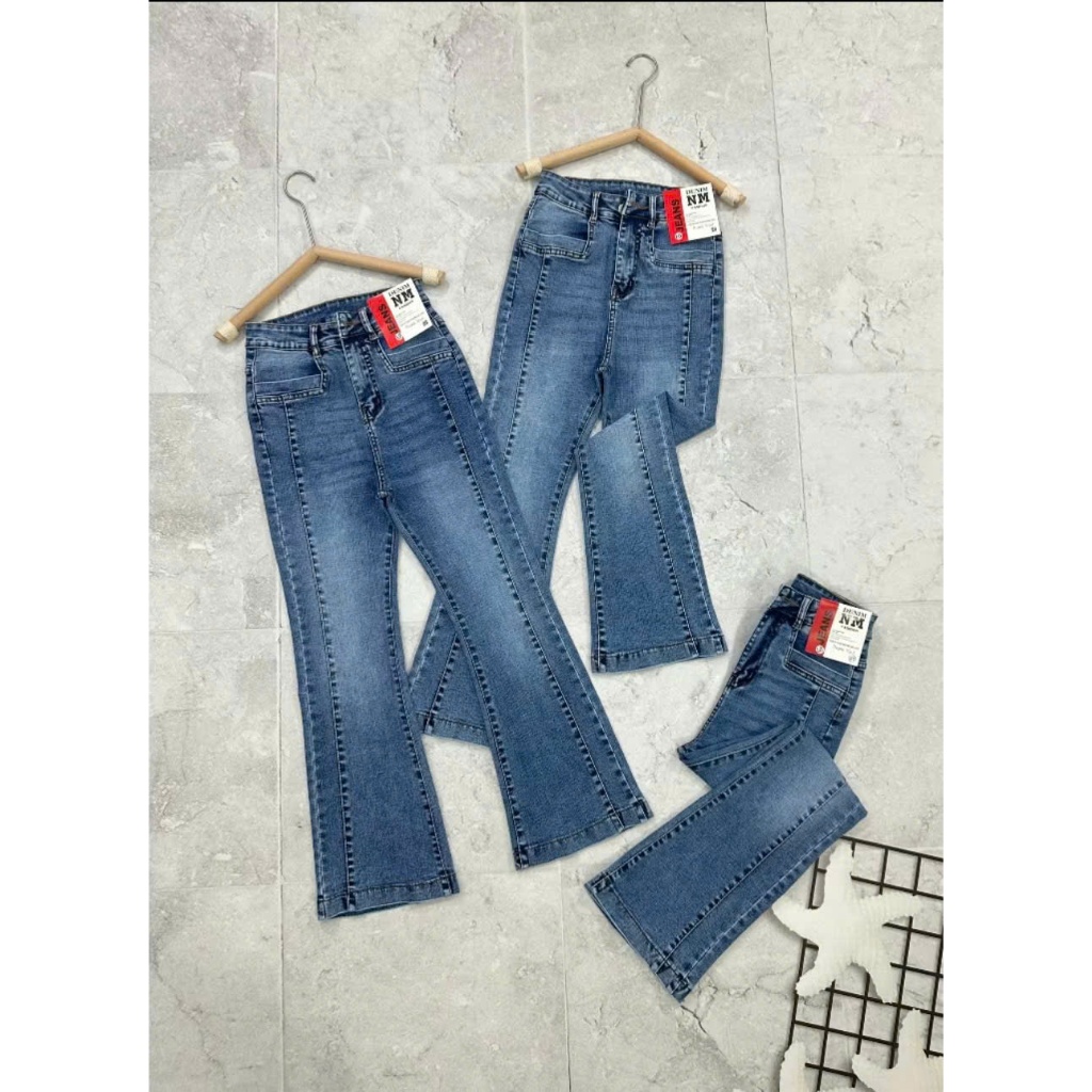 40-75kg Quần Jeans 9 Tấc Nữ Lưng Cao CO Giãn 4 Chiều