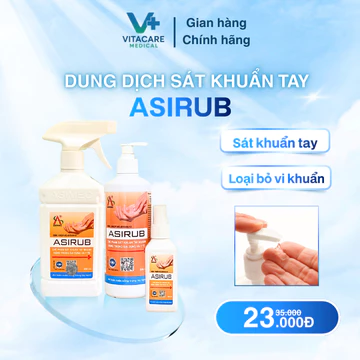 Dung dịch sát khuẩn tay ASIRUB - Nước rửa tay khô loại bỏ vi khuẩn 500ml