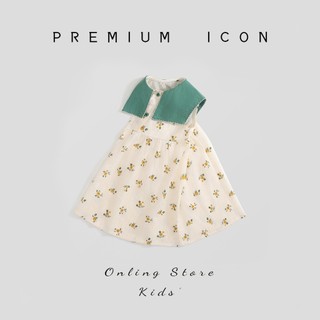 Váy Cho Bé Gái, Váy Sát Nách Cho Bé Gái Thiết Kể Cổ Vạt Họa Tiết Hoa Nhí Chất Liệu Cotton Mềm Mại