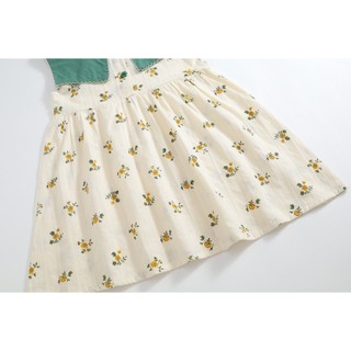 Váy Cho Bé Gái, Váy Sát Nách Cho Bé Gái Thiết Kể Cổ Vạt Họa Tiết Hoa Nhí Chất Liệu Cotton Mềm Mại