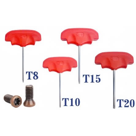 Cờ lê lục giác hình chữ T mini (tay cầm bằng cao su màu đỏ + trục màu trắng)