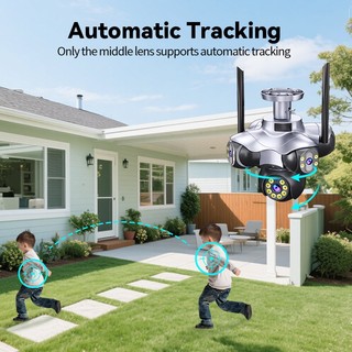 (Lỗi 1 đổi 1)Camera 2026 FFVIDEO WIFI ngoài trời  5 mắt xoay  hiển thị 5 khung hình - Cảnh Báo Chống Trộm - Đàm Thoại