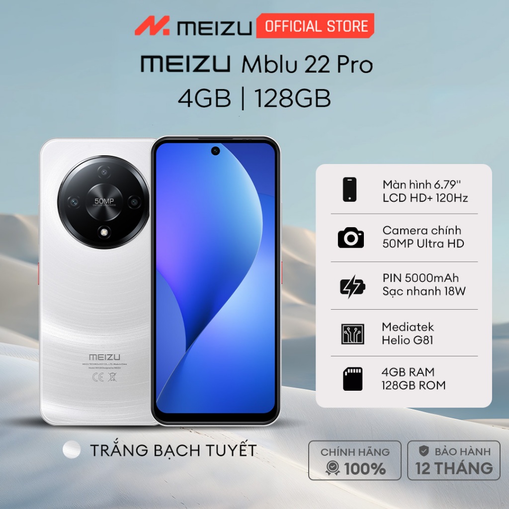 Điện Thoại Meizu Mblu 22 Pro NFC (4+4)/128GB l Mediatek Helio G81