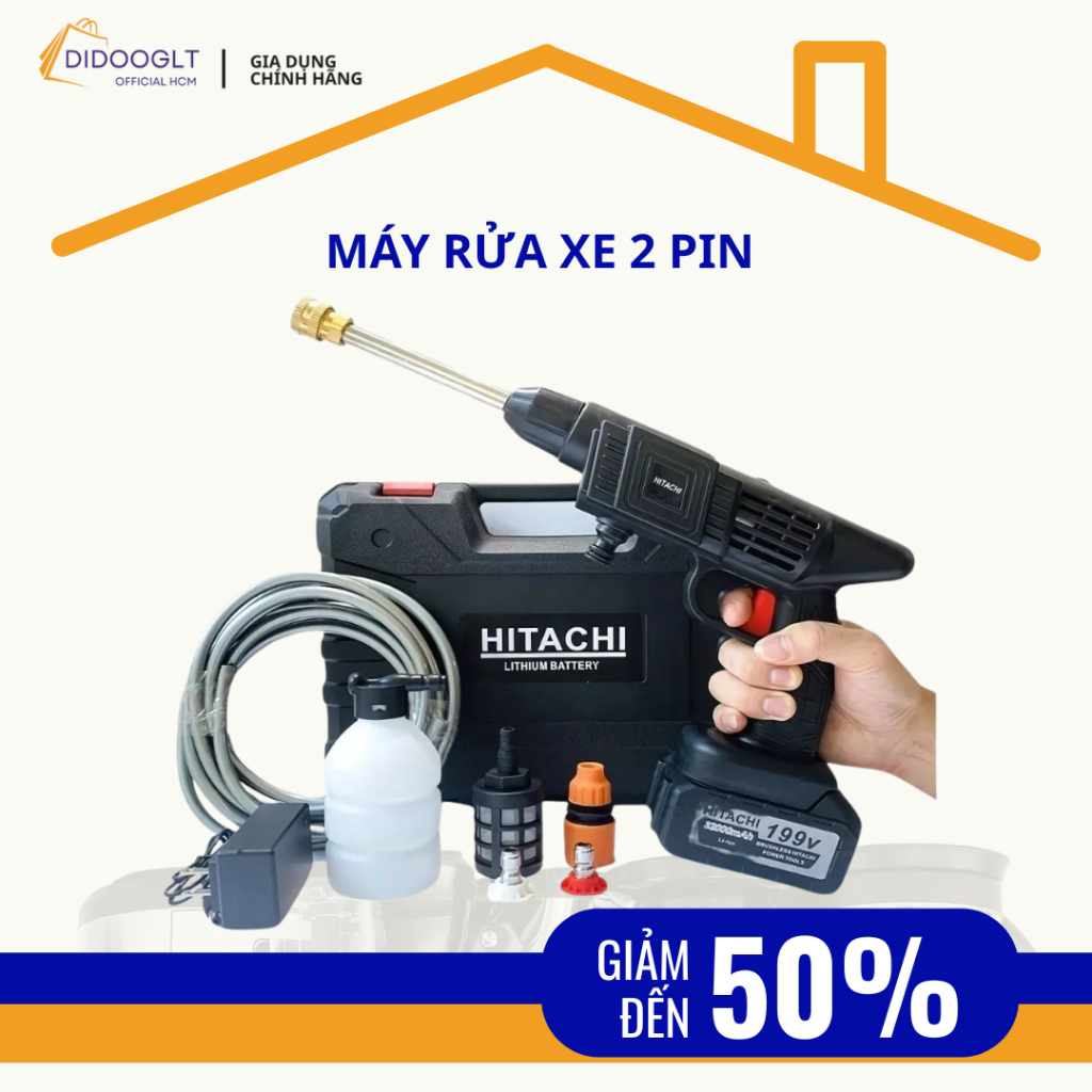 Máy rửa xe cầm tay mini áp lực nước siêu mạnh siêu tiện lợi ( didooglt )