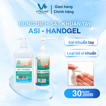 Combo 2 chai dung dịch sát khuẩn tay ASI HANDGEL - Nước rửa tay loại bỏ vi khuẩn, dưỡng ẩm da 500ml