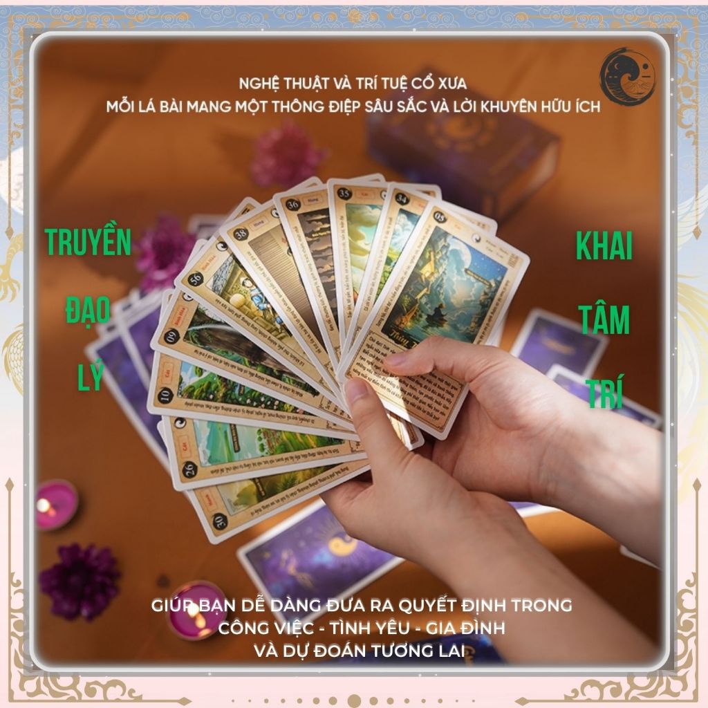 (Tặng cẩm nang giải quẻ) Combo - 3 Bộ Bài Kinh Dịch 64 Quẻ – Trí Tuệ & Ứng Dụng