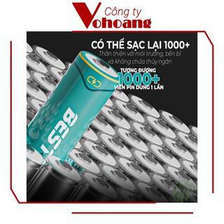 Pin sạc AA Beston Lithium 1.5V dung lượng cao 3600mWh, điện áp ổn định, tương thích mọi thiết bị