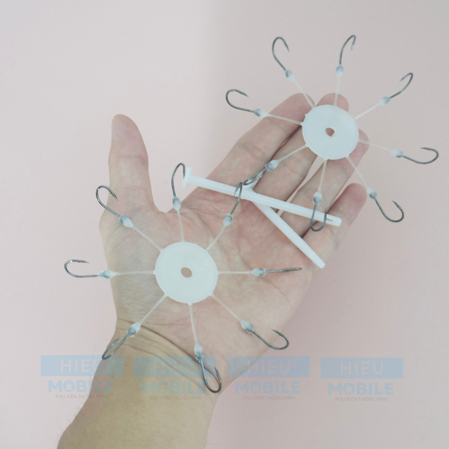 Đĩa câu mạng nhện 2 tầng 16 lưỡi gắn mồi gạch vuông xỏ lỗ độ bén nhạy cao