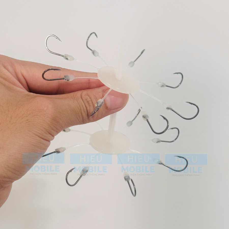 Đĩa câu mạng nhện 2 tầng 16 lưỡi gắn mồi gạch vuông xỏ lỗ độ bén nhạy cao