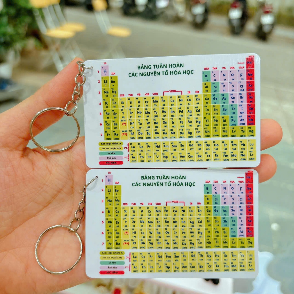 Móc khóa bảng tuần hoàn hóa học- Bảng tuần hoàn các nguyên tố hoá học theo chương trình mới có bán sỉ, móc khóa toán Học