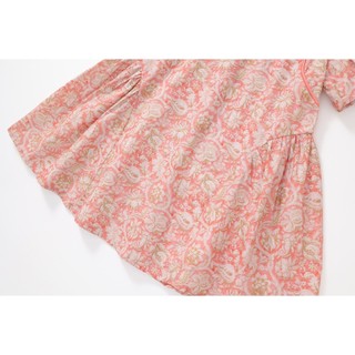 Váy Cho Bé Gái, Váy Bé Gái Thiết Kế Cổ Tàu Tay Phồng Tiểu Thư Chất Liệu Cotton Mềm Mịn