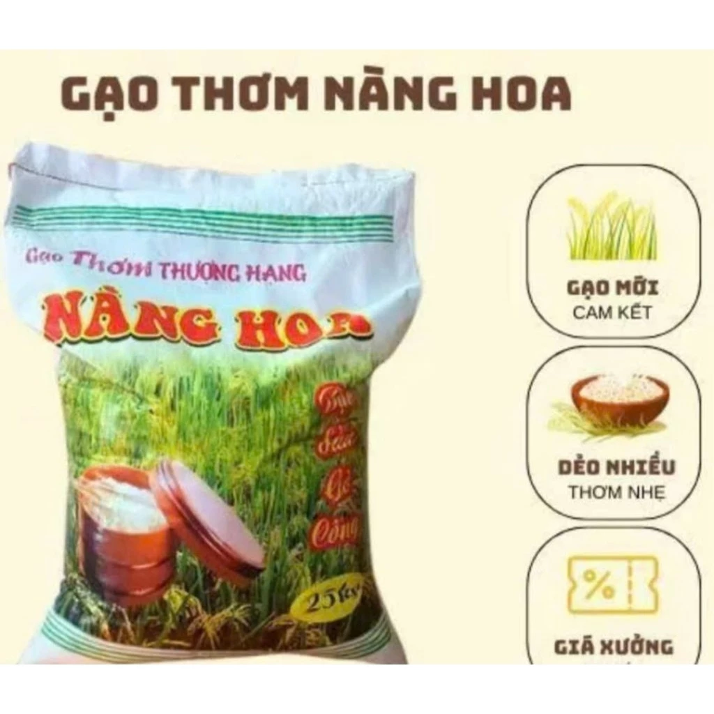 10kg gạo nàng hoa, gạo nở vừa xốp cơm