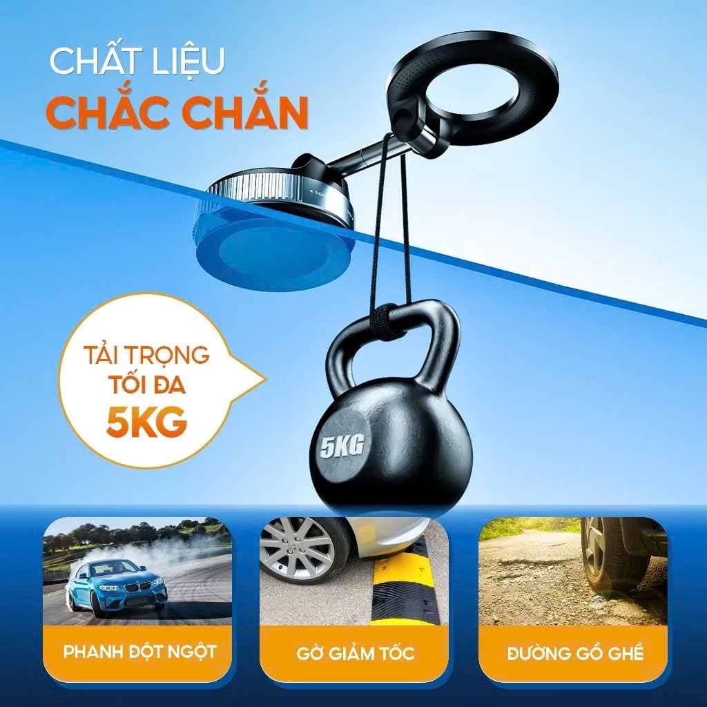 Giá đỡ điện thoại từ tính K007, giá đỡ magsafe hút chân không trên ô tô chất liệu hợp kim cao cấp, xoay 360 độ- New 2025