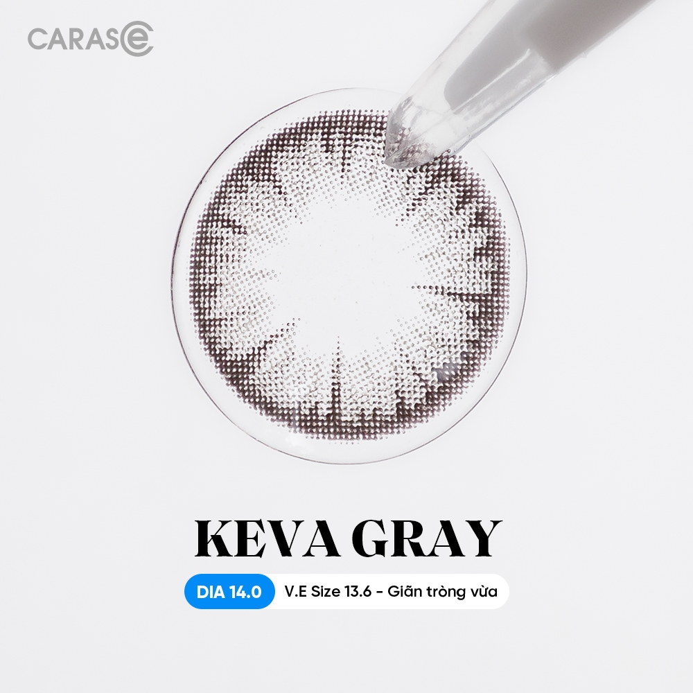 [1 chiếc] Kính áp tròng khoá ẩm 1 Ngày Màu Xám CARASE, Lens cận KEVA GRAY