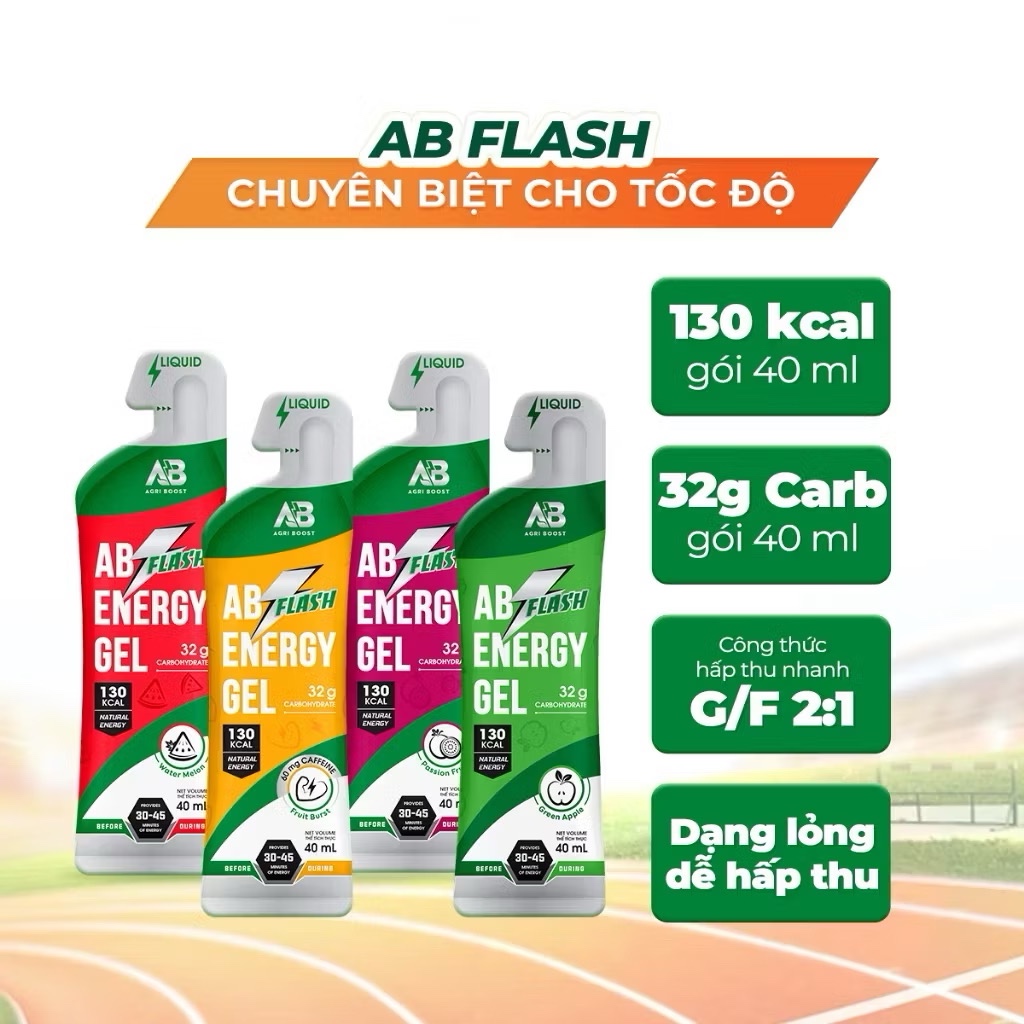 [MUA 6 TẶNG 1 Endurance] Gel Năng Lượng Chạy Bộ AB NUTRITION Dạng Lỏng 45g Duy Trì Sức Bền Cho Người Chơi Thể Thao