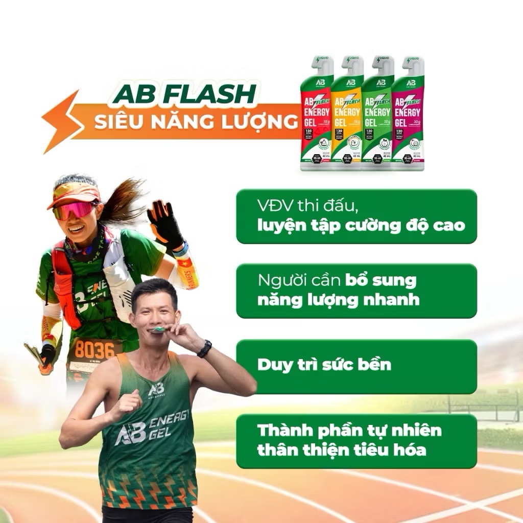 [MUA 6 TẶNG 1 Endurance] Gel Năng Lượng Chạy Bộ AB NUTRITION Dạng Lỏng 45g Duy Trì Sức Bền Cho Người Chơi Thể Thao