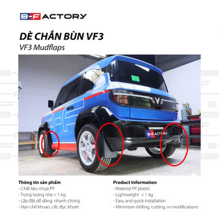 Dè chắn bùn cho xe Vinfast BF VF3 B-Factory - Sản phẩm chính hãng