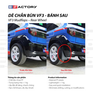 Dè chắn bùn cho xe Vinfast BF VF3 B-Factory - Sản phẩm chính hãng